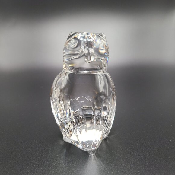Vintage Princess House 24% Lead Crystal Clear Glass Owl Figurine - Picture 2 of 6
